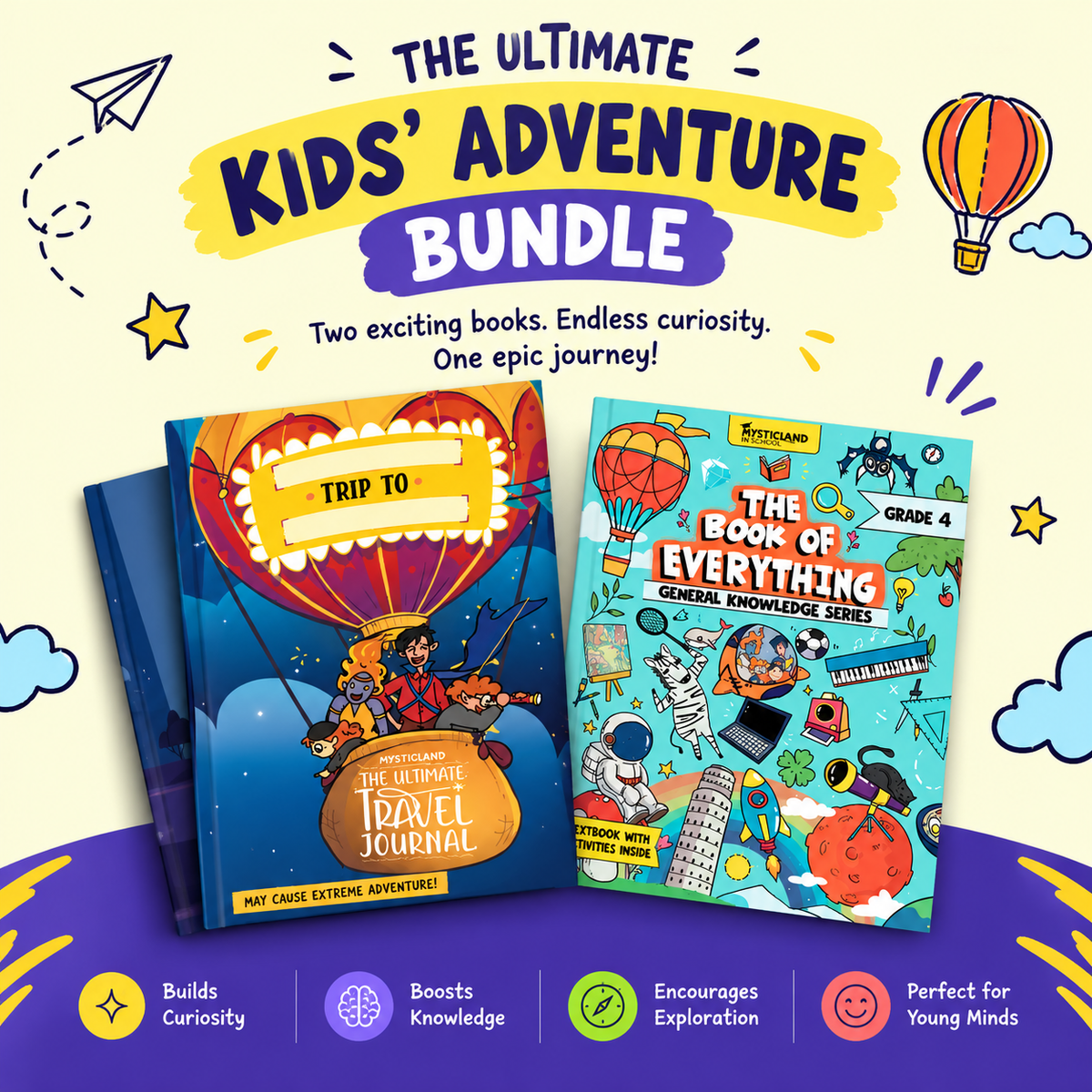 Curious Explorer Bundle: Travel Journal + General Knowledge Grades (1–6)