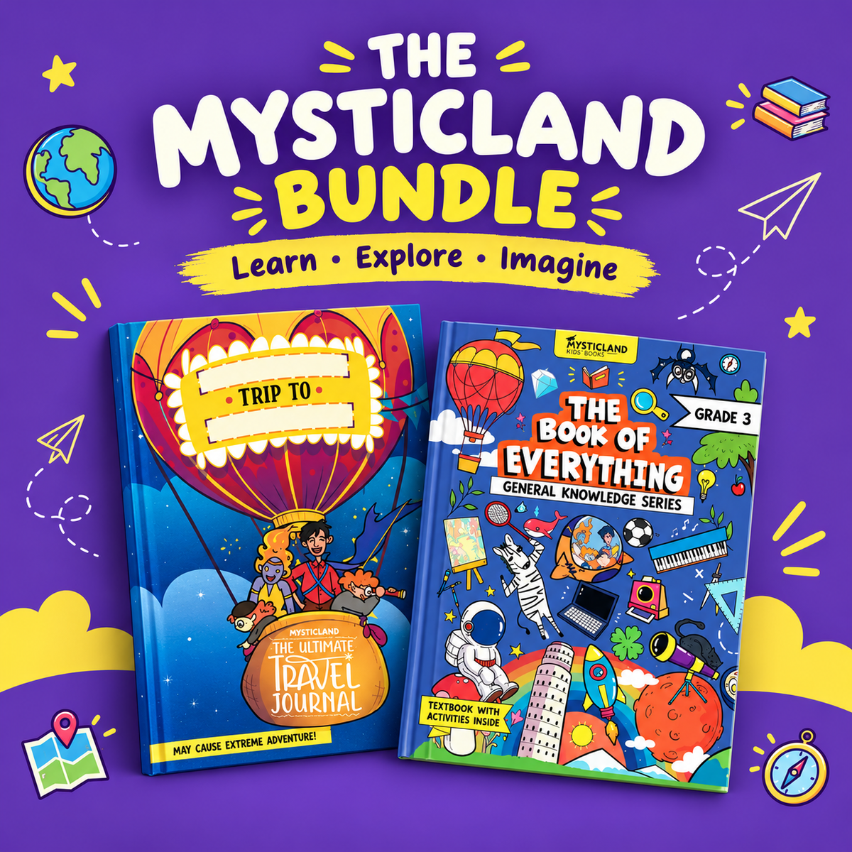 Curious Explorer Bundle: Travel Journal + General Knowledge Grades (1–6)