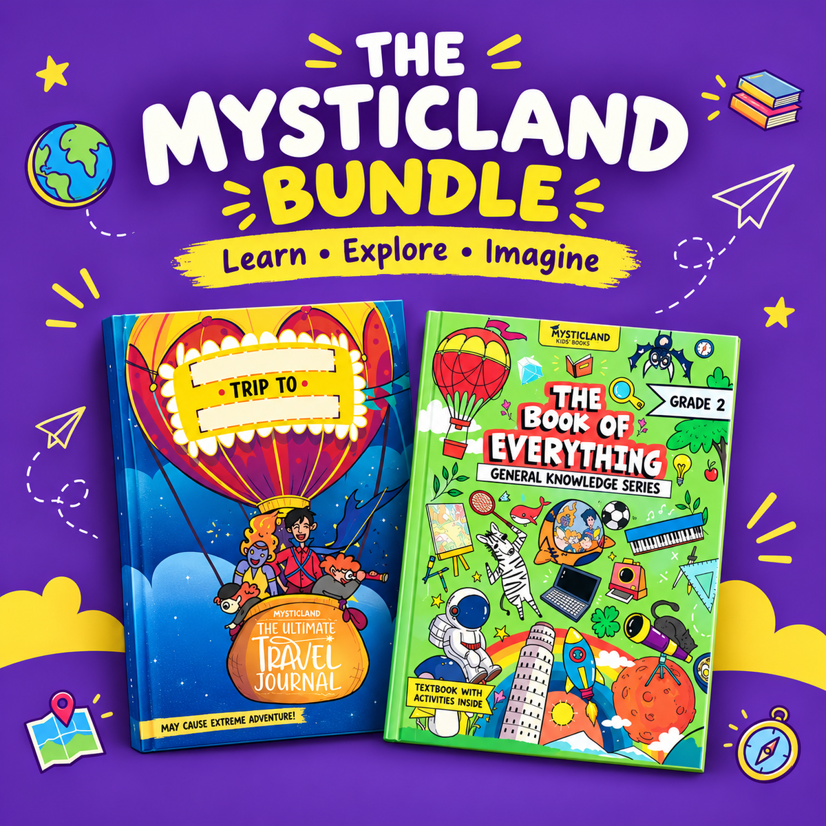 Curious Explorer Bundle: Travel Journal + General Knowledge Grades (1–6)